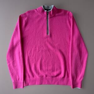 Greyson 1/4 Zip Pullover M Pink Wool Golf Sportswear Lightweight Outerwear